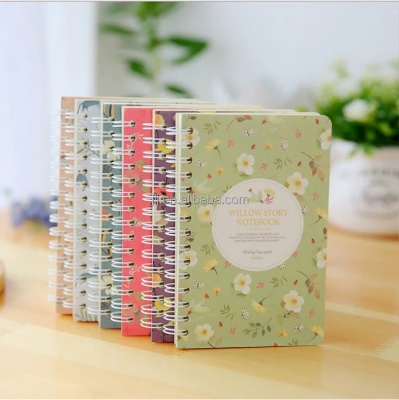 Small Notebook Name This Mini Floral Coil Spiral Notebook Kraft Paper Book
